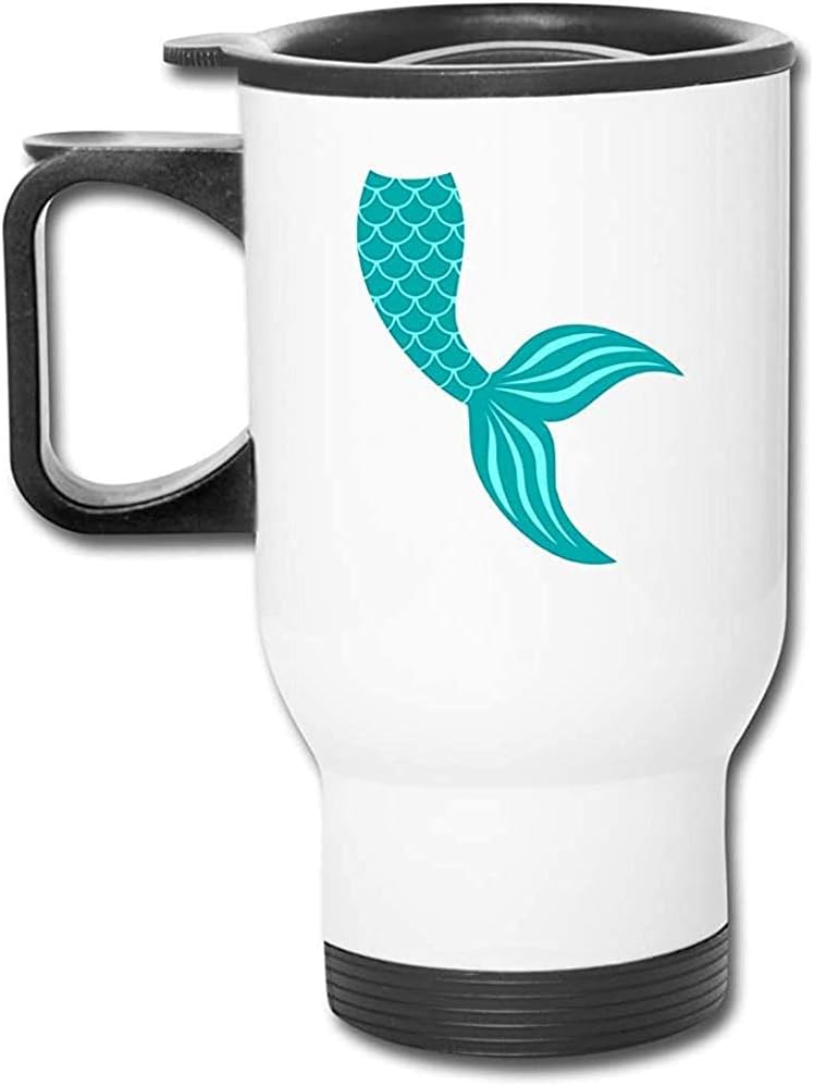 Stainless Steel Vacuum Insulated Travel Mug Funny Modern Themes Mermaid Tail Svg Free White Car Coffee Cup With Lid Amazon Co Uk Kitchen Home