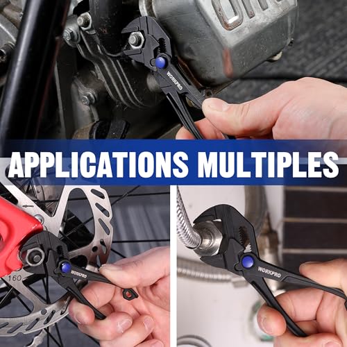 WORKPRO Mini 100mm Pliers Wrench Adjustable High Strength Alloy Steel Parallel Jaw Anti-Corrosion Coating Compact EDC Tool for Narrow Spaces and Versatile Use, Black