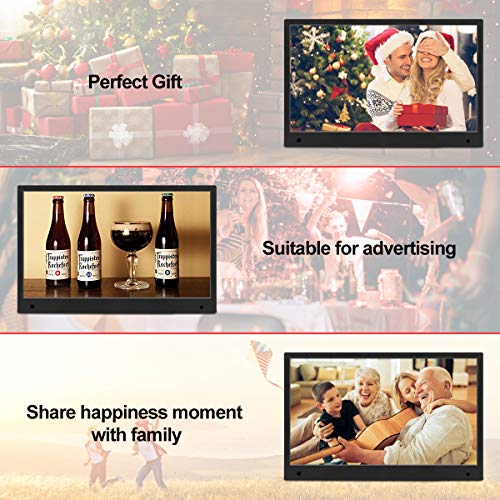 Digital Picture Frame, Jimwey 13.3 Inch 1920x1080 IPS Screen Digital Photo Frame with Motion Sensor, Support Video Music Video USB Drive SD Card, Also as an Advertising Machine, Calendar, Video Player - Thumbnail 6