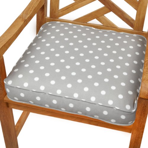 Mozaic Sabrina Corded Indoor/Outdoor Chair Cushion, 20-Inch, Grey Dots