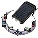 Solar Power Bank, Portable Solar Charger 20,000mAh External Battery Pack Type C Input Port Dual Flashlight, Compass with Dual USB Ports for Smart Phone, Tablets, Camera