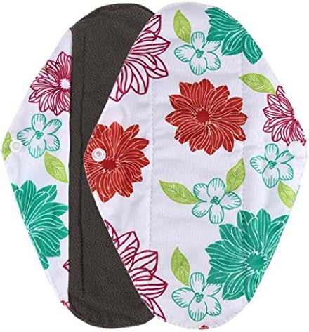 Ularma Reusable Charcoal Bamboo Mama Pads/ Menstrual Pads Cloth/ Sanitary Napkins Pad -Night time protection (L, Green)