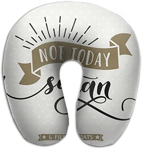 Not Today Satan Comfortable Washable Cover Airplane Neck Pillow For Travel Memory Foam U Shaped Pillow For Man U Shaped Pillow 100% Polyester Travel Pillow Airplane