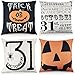 FUNARTY Set of 4 Halloween Throw Pillow Covers Trick or Treat Pumpkin Cotton Linen Home Decor Cushion Case for Sofa 18x18 Inch