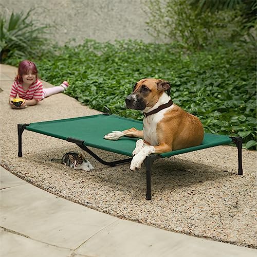 K&H Pet Products Elevated Outdoor Dog Cot Bed, Raised Cooling Bed with Washable Breathable Mesh