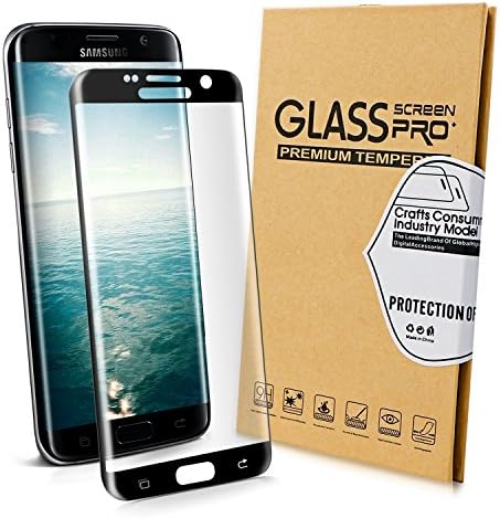 Bestronic Samsung Galaxy S7 Edge Screen Protector, Premium 3D Tempered Glass Screen Cover with 9H Hardness Full Coverage Ultra HD Clear Anti-Bubble Shatterproof----Black