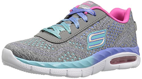 Skechers Kids Girls' Air Appeal-Crazy Crush Sneaker, Gray/Multi, 5 M US Big Kid