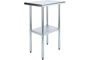AmGood Stainless Steel Work Table with Undershelf | Food Prep NSF | Utility Work Station | (24" Length X 18" Width)