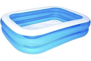 Bestway H2OGO! Blue Rectangular Inflatable Family Pool; 6 ft. 7 in. x 59 in. x 20 in.; Outdoor Recreational Activities