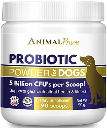 Probiotics for Dogs Powder PURE NATURAL Supplement from Animal Prime Formulated for the Digestive Health of your Canine 90 concentrated scoops