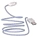 Iasg iPhone Charger Lightning Cable 3.3ft - Apple MFi Certified - Nylon Braided Lightning To Reversible USB Connectors Sync Charging Cord for iPhone iPad iPod - 1 Meter - White and Blue