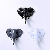 HomeImpel 3 Pack Elephant Head/Deer Head Single Wall Hook/Hanger Animal Shaped Coat Hat Hook Heavy Duty, Rustic, Decorative Gift (Elephant)