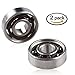 Coogam 608 Hybrid Ceramic Ball Bearing for Skateboard, High-end Fidget Spinner Toy DIY Replacement ,High Speed Smooth Quiet Durable,Si3N4 Silicon Nitride Black Ceramic,Pack of 2 (Size 608)