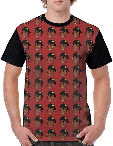 WANGGUANN Teenagers Cotton Digital Printing Leisure Travis Scott Shirt For Fitness Medium