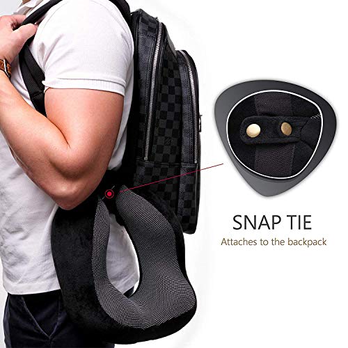 Travel Pillow - Soft Chin Neck Support Comfortable Adjustible Memory Foam Best for Sleeping Bus Airplane Car TV Reading Computer Kids Adults Carry-On Luggage