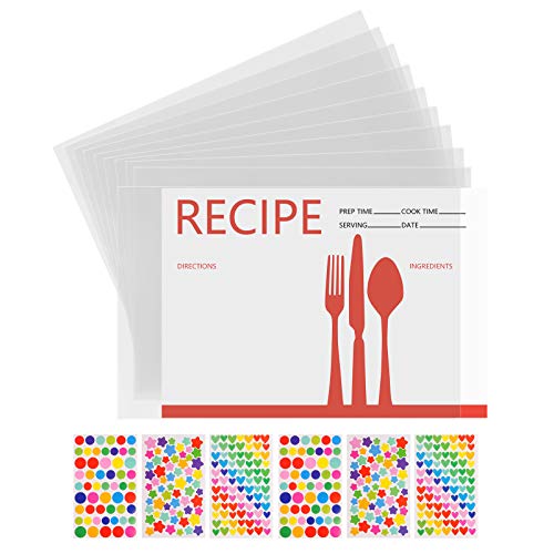 ozozo Recipe Card Protectors 4x6100 Pack 4x6 Recipe Card Protectors