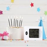 URAQT Metallic Birthday Candles 24 Pcs with Holders 5.1 in Black Glitter view 5