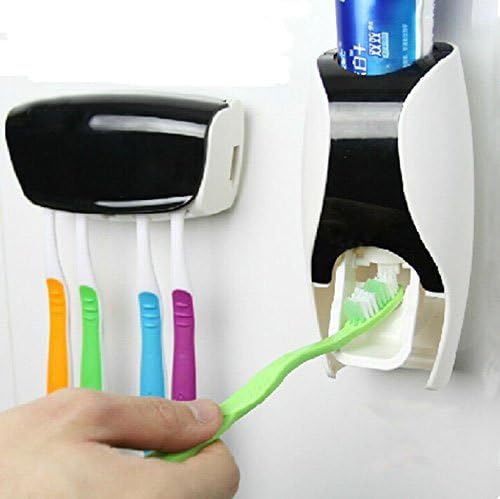 CELLTEK® Dust-proof Toothpaste Dispenser Toothpaste Squeezer Kit (Black)
