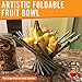 Foldable Rotation Fruit Basket, Decorative Fruit Bowl with Unique Design and Anti Rust Stainless Steel, 15