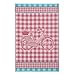 Coucke French Jacquard Cotton Kitchen Dish Towel Paris Collection, Bicycle Pattern, 19 by 29-inch, Red and White Gingham