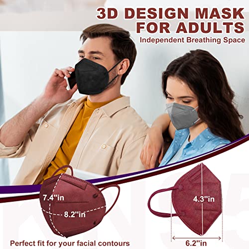 KN95 Face Masks, 30 Packs Individually Wrapped 5ply Colored KN95 Mask