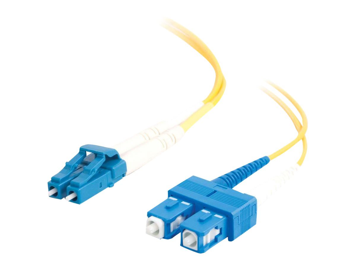 C2G 1m Fibre/Fiber Optic Cable for Gigabit Ethernet Applications LC/SC LSZH Duplex Multimode 9/125 SM Fibre