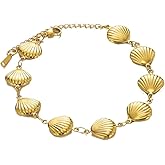 rgwtgkyh Gold Non Tarnish Shell Bracelets for Women Boho Adjustable Starfish Link Chain Bracelet Summer Beach Fashion Jewelry Gift