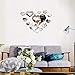 HOODDEAL Acrylic Heart-Shaped Mirror Wall Stickers Plastic Removable Heart Art Decor Wall Poster Living Room Home Decoration,Multi-Size (15PCS, Silver)
