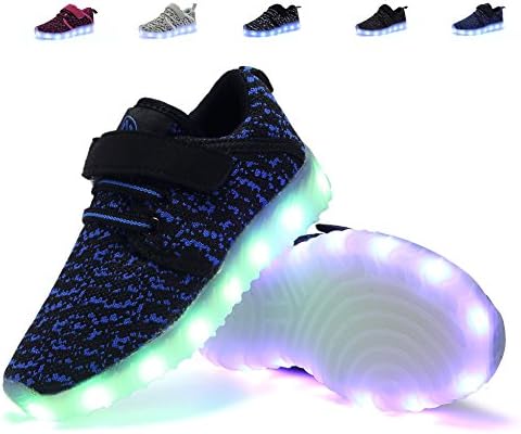 Nishiguang LED Light Up Shoes Kids Girls Boys Breathable Flashing Slip-On Sneakers (Toddler/Little Kid/Big Kid)