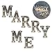 DELICORE Valentine Gift – Light Up Marry Me Sign with Warm White LEDs - Proposal Sign - Will You Marry Sign - Wedding Sign - Engagement Sign - Romantic Proposal – 4.21” Tall Silver Color - Marry ME