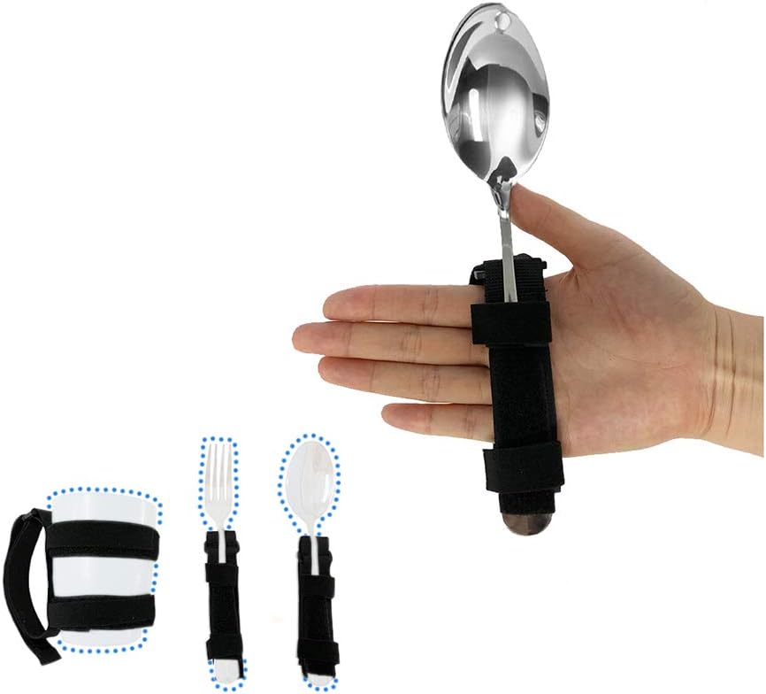 Adaptive Utensils Universal Cuff for Elderly Adults Utensil Holders Parkinsons Feeding Arthritis Disabled Tremors Patients Eating Hand Straps (3 PCS Cuffs): Health & Personal Care