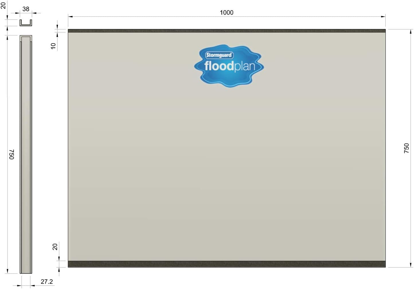 Stormguard Floodplan 30FP001 Barrier Universal Single Door KIT 970mm Wide x 750mm HIGH STORMGUARD Flood Plan, White, 28MM Thick - Image 4