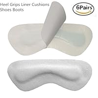 LINFON Leather Heel Grips Liners Inserts for Women and Men Act as a Heel Cushion Heel Cushion Pads Heel Shoe Grips Liner Self-Adhesive Shoe Insoles Foot Care Protector 6Pair