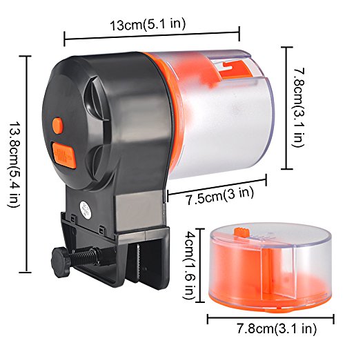 Mylivell Automatic Fish Feeder,Aquarium Tank Timer Feeder Vacation Auto Fish Feeder Battery-Operated Automatic Turtle/Gold Fish Weekend Holiday 2 Fish Food Dispensers - Thumbnail 6