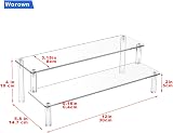 Worown 2-Tier Acrylic Riser Shelf Clear Display Stand 12in x 3.15in x 4mm view 2