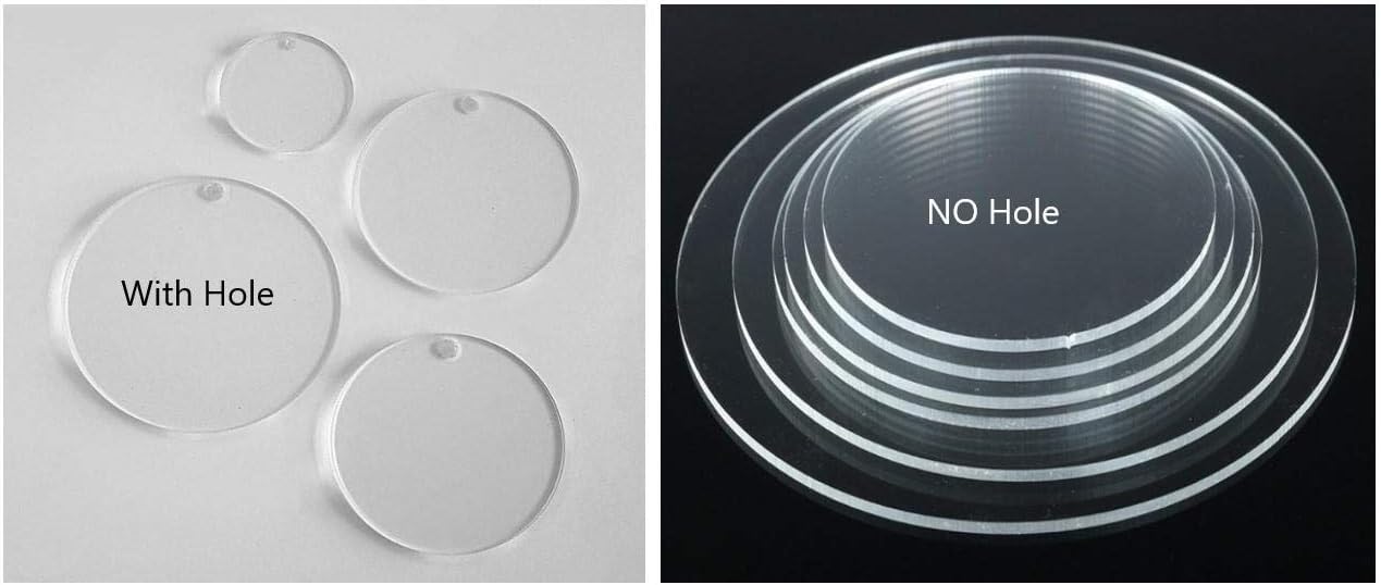 30 Laser Cut Clear Acrylic Blank Round Discs Smooth Edge