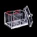 Oun Nana Transparent Acrylic Qtips Cotton Balls Makeup Holder Makeup Organizer Box - Clear Acrylic 4 stoarge Compartments