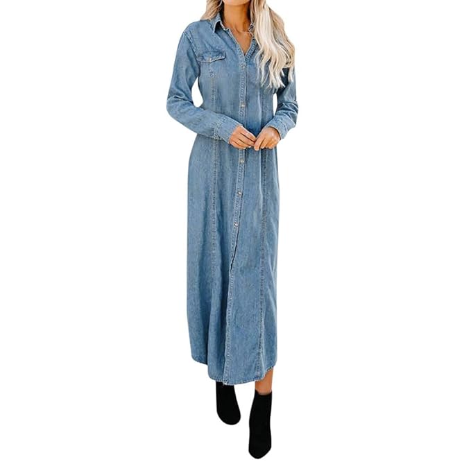 denim maxi dress amazon