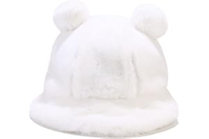 Dirholl Women's Winter Faux Fur Fuzzy Warm Bucket Hat