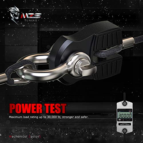 MZS Winch Shackle, Flat Towing Hook Mount with Iron Pin & Rubber Guard