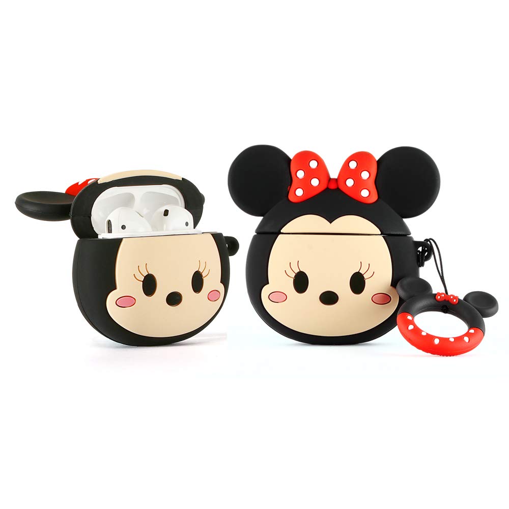 YIGEYI Silicone Case Compatible with Airpods 1&2 Funny Cute 3D Cartoon Cover [DSN 3D Avatar Anime Series] (Minnie)