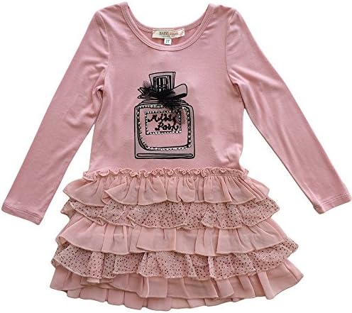 Baby Sara Girls Graphic Perfum Bottle Dress Pink