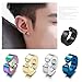 AmpleLove Non Pierced Earrings for Men Fake Hoop Earrings Stainless Steel Clip On Huggie Set
