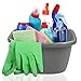 Begale 2-Pack Large Wash Basin/Dish Pan, 18 Quart (Gray)
