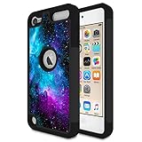 iPod Touch 6 Case,iPod Touch 5 Case,Rossy Nebula Galaxy Space Universe Design Shock-Absorption Hybrid Dual Layer Armor Defender Protective Case Cove for Apple iPod Touch 5 6th Generation