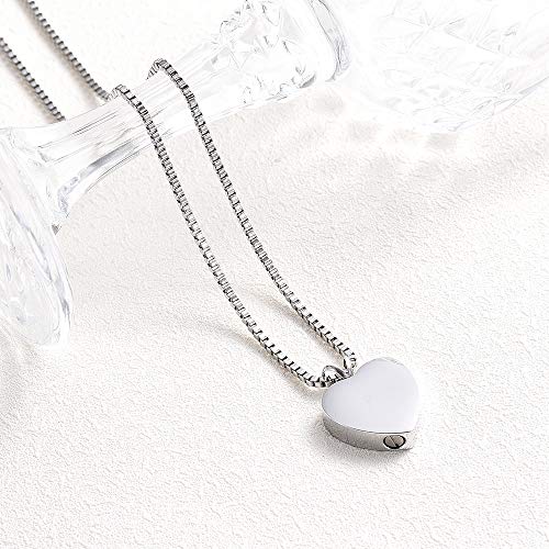 XSMZB Always in My Heart Baby Feet Ashes Keepsake Urn Pendant Necklace Cremation Urns Memorial Jewelry (Silver)