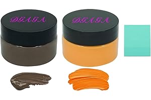 DGAGA 2 Jar of Chalk Paste,Halloween Chalk Paste Paint for Stencils,Orange Brown Fabric Ink,Self Adhesive Silk Screen Stencil Paste,Chalkboard Paste for Wood,Glass,Art Craft Permanent,Home Decor