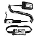 BPS 'Storm' Premium Coiled SUP Leash - 10' SUP Paddle Strap with Triple Rail Saver and Double Anti-Rust Swivels - Ankle Strap with Phone Bag (Black)
