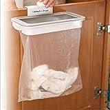 TraveT 1pc Portable Hanging Trash Garbage Bag Holder for Kitchen Cupboard, Gray