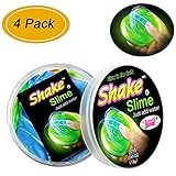 Sisland Glow in The Dark Slime, 4 Pack Shake Slime Powder Slime Shaker DIY Slime Kit Stress Relief Toy, Party and Birthday Gifts丨Make Your Own Slime丨Just Add Water (Glow)